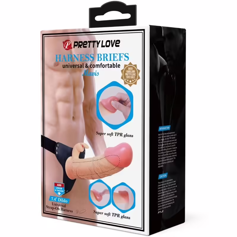 PRETTY LOVE - MAVIS HARNESS BRIEFS UNIVERSAL CON DILDO 19 CM NATURAL - Imagen 9