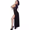CHILIROSE - CR 4685 VESTIDO LARGO CON CAPUCHA NEGRO S - Imagen 2