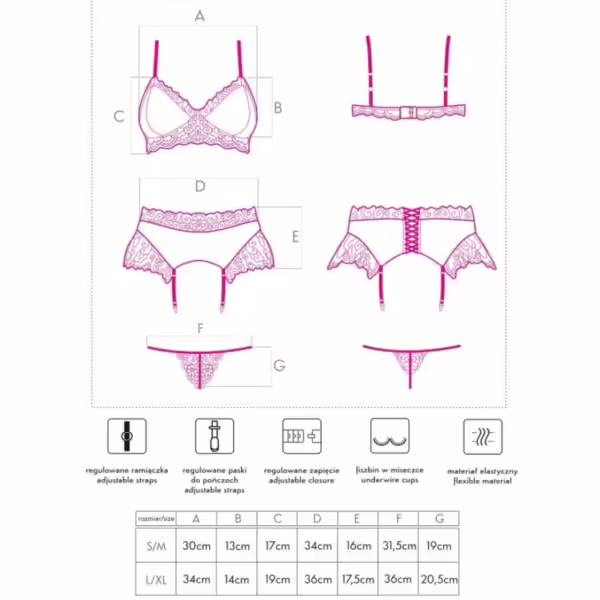LIVCO CORSETTI FASHION - NAHIR LC 20214 SUJETADOR + PANTY + LIGUERO S/M - Imagen 4