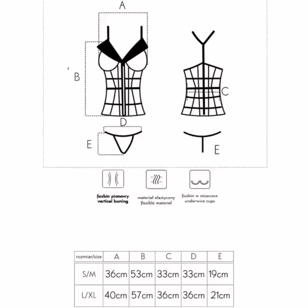LIVCO CORSETTI FASHION - LAURA LC 20215 CORSET + TANGA S/M - Imagen 6