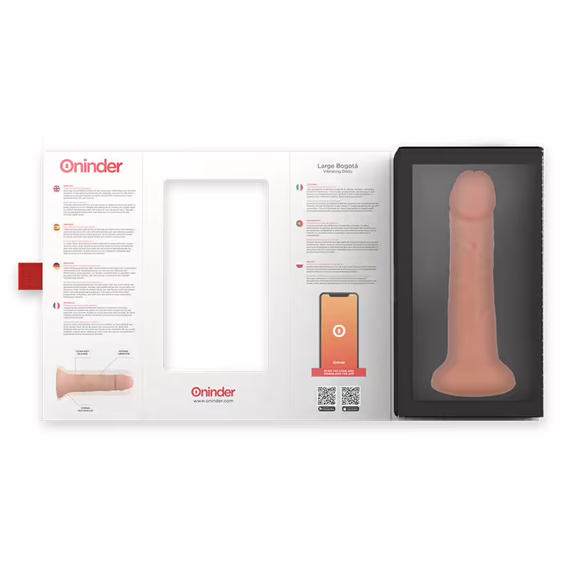 ONINDER - LARGE BOGOTÁ DILDO VIBRADOR 9 VELOCIDADES NATURAL 22 CM -O- 4.5 CM - APP GRATUITA - Imagen 6