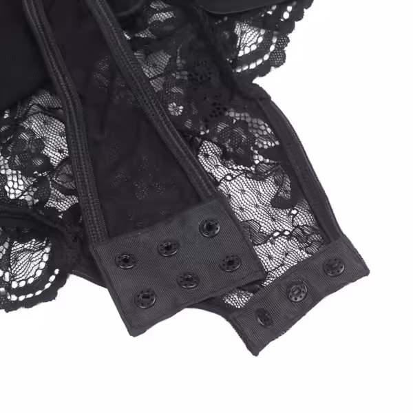 SUBBLIME - TEDDY CON LIGA DETALLE ENCAJES Y TIRAS NEGRO S/M - Imagen 5