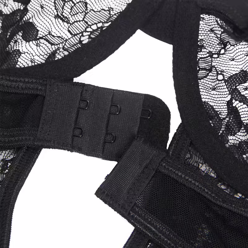 SUBBLIME - TEDDY CON LIGA DETALLE ENCAJES Y TIRAS NEGRO L/XL - Imagen 12