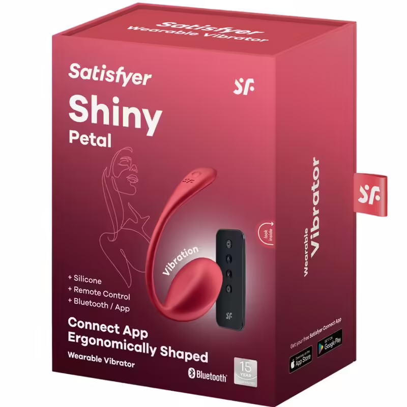 SATISFYER - SHINY PETAL ESTIMULADOR PUNTO G CONTROL REMOTO ROJO APP GRATUITA - Imagen 7