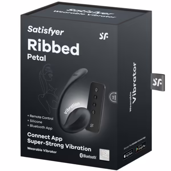 SATISFYER - RIBBED PETAL ESTIMULADOR PUNTO G CONTROL REMOTO NEGRO APP GRATUITA - Imagen 7
