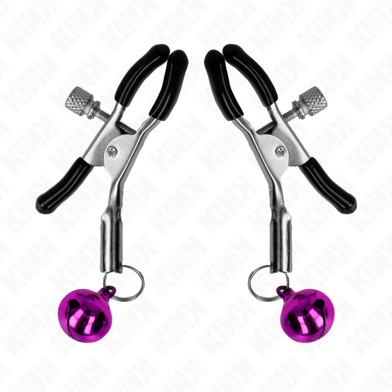 KINK - PINZAS PARA PEZONES CON CAMPANILLA VIOLETA 6 CM - Imagen 2