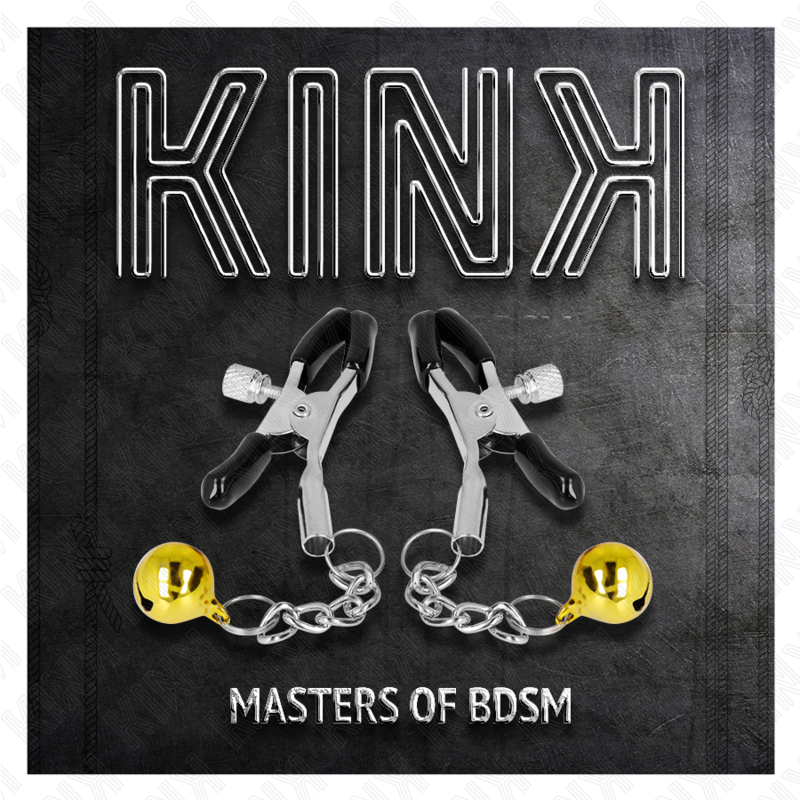 KINK - PINZAS PARA PEZONES CON COLGANTE DE CASCABEL DORADO 6 CM - Imagen 5