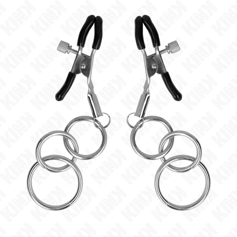 KINK - PINZAS PARA PEZONES CON 3 AROS 6 CM - Imagen 2
