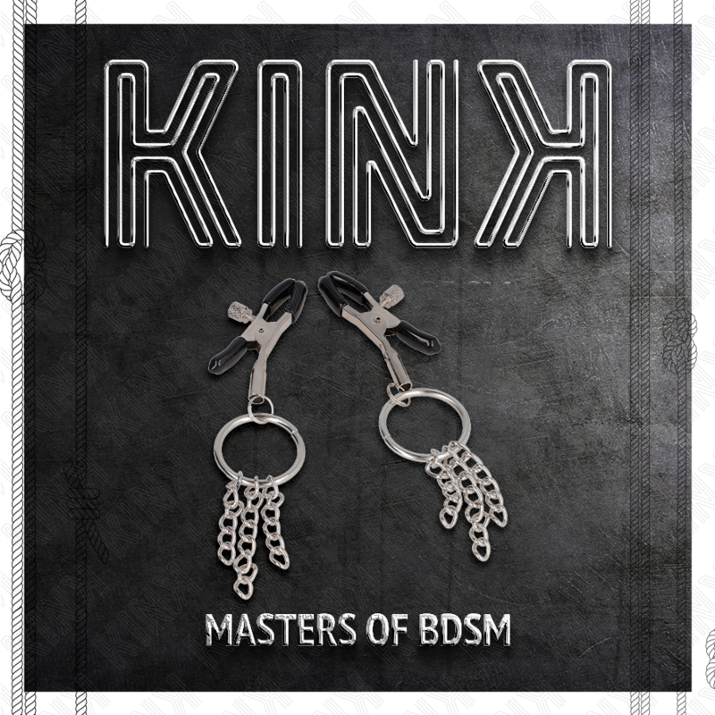 KINK - PINZAS PARA PEZONES CON ARO Y PEQUEÑAS CADENAS PLATEADO 6 CM - Imagen 5