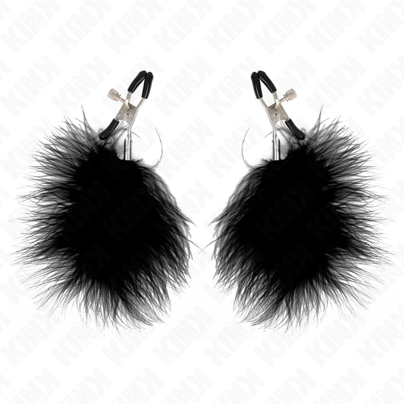 KINK - PINZAS PARA PEZONES CON PLUMA NEGRO 7 CM - Imagen 2