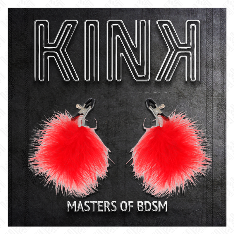 KINK - PINZAS PARA PEZONES CON PLUMA ROJO 7 CM - Imagen 5