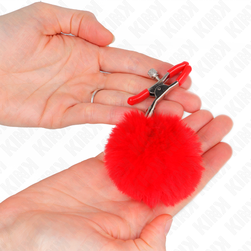 KINK - PINZAS PARA PEZONES CON POMPÓN ROJO 6 CM - Imagen 3