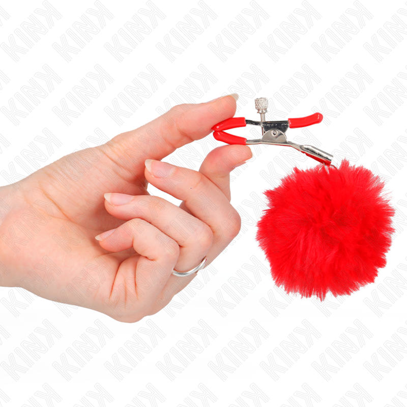 KINK - PINZAS PARA PEZONES CON POMPÓN ROJO 6 CM - Imagen 4