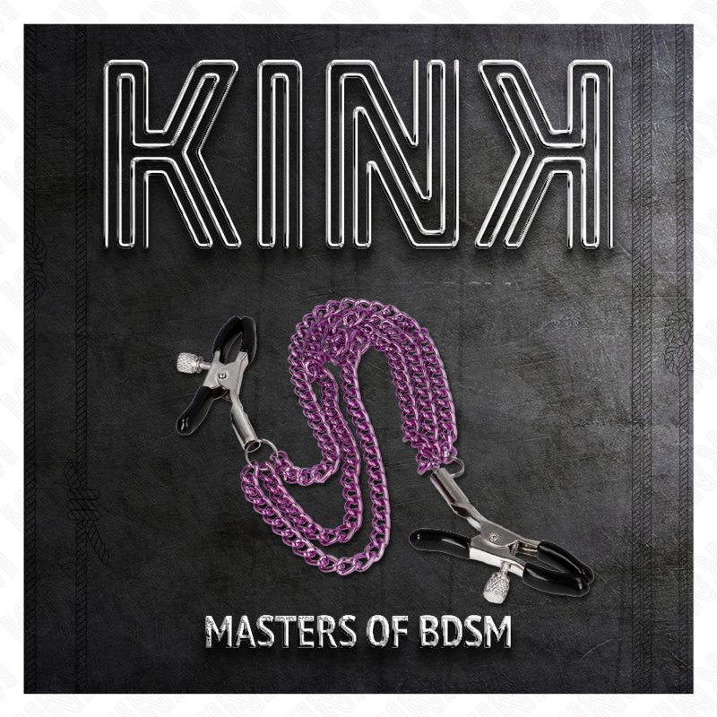 KINK - PINZAS PARA PEZONES CON TRIPLE CADENA VIOLETA 20/23/28 CM - Imagen 5