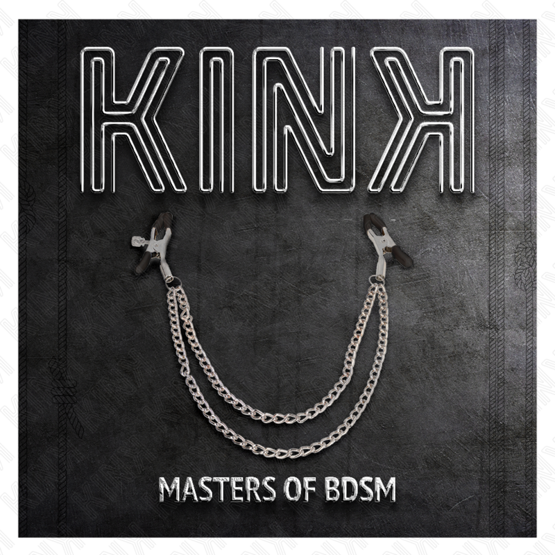 KINK - PINZAS PARA PEZONES CON DOBLE CADENA GRUESA PLATEADO 20/23 CM - Imagen 5