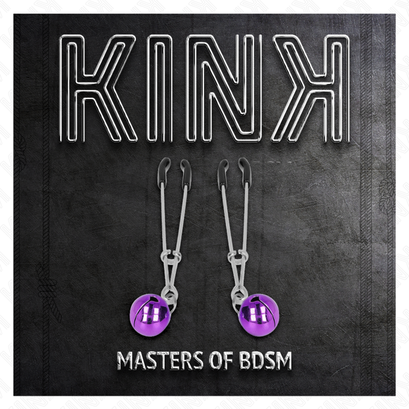 KINK - PINZAS PARA PEZONES FINA CON CASCABEL VIOLETA 7 CM - Imagen 5