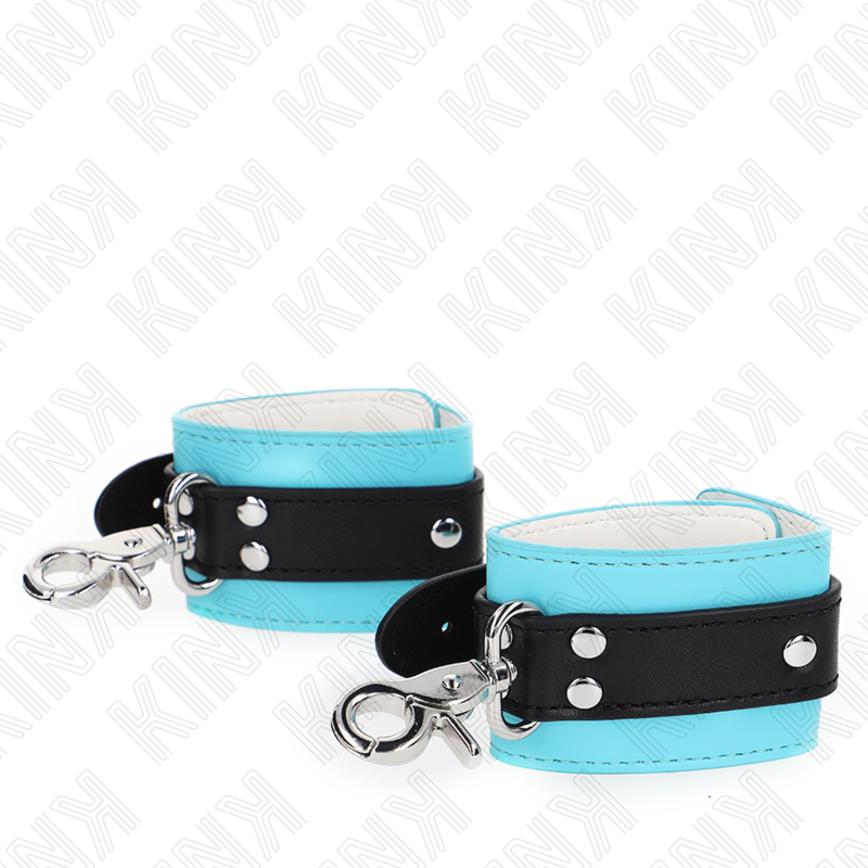 KINK - MUÑEQUERAS CON CIERRE PREMIUM NEGRO / AZUL AJUSTABLE 21-28 CM X 5.5 CM - Imagen 3