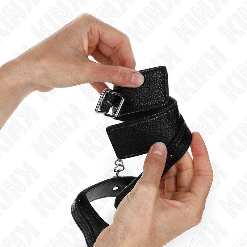 KINK - MUÑEQUERAS ESTILO SERPIENTE NEGRO AJUSTABLE 20-28 CM X 5.4 CM - Imagen 2