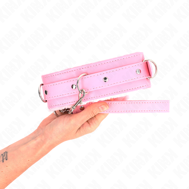 KINK - COLLAR CON CORREA 65 CM CON RESTRICCIONES ROSA AJUSTABLE 36-42 CM X 5.5 CM - Imagen 3