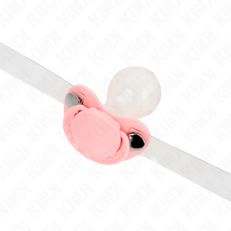 KINK - MORDAZA FORMA CHUPETE 5.5 x 4 CM ROSA AJUSTABLE 43-60 CM - Imagen 4