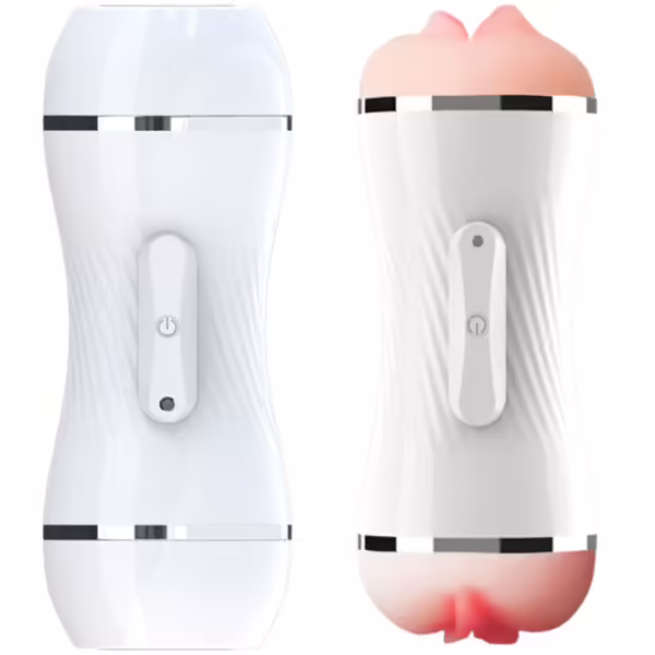 ARMONY - MASTURBADOR VIBRADOR DOBLE VAGINA & BOCA BLANCO - Imagen 2