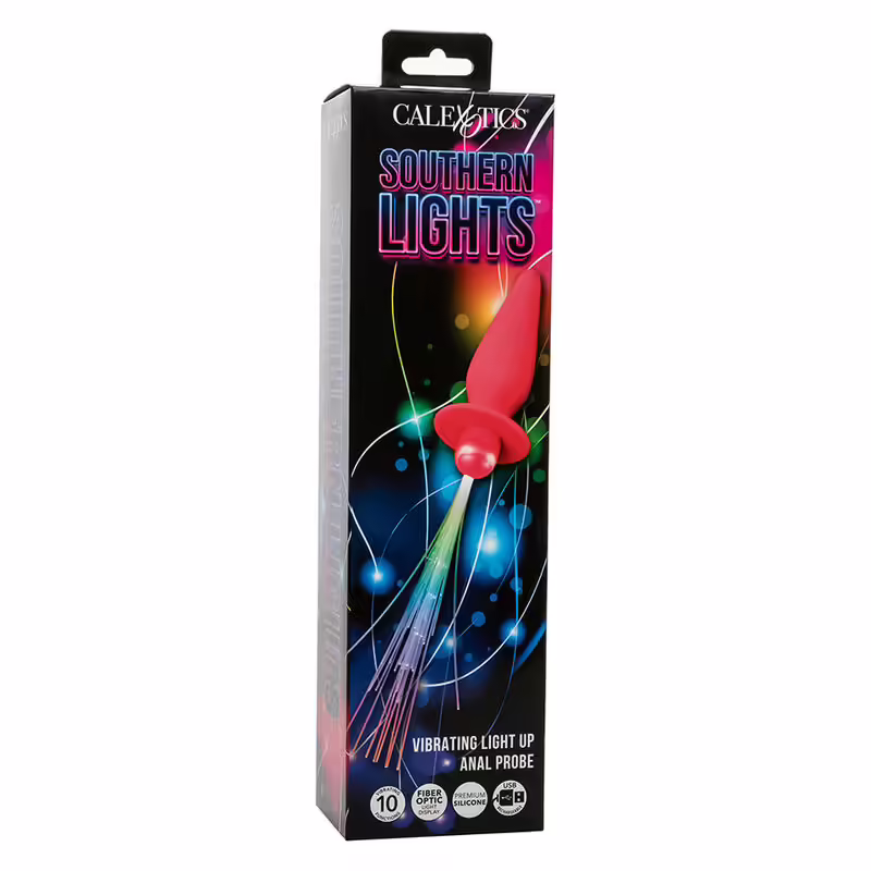CALEXOTICS - SOUTHERN LIGHTS LIGHT UP PLUG ANAL CON LUCES 10 VIBRACIONES SILICONA ROSA - Imagen 8