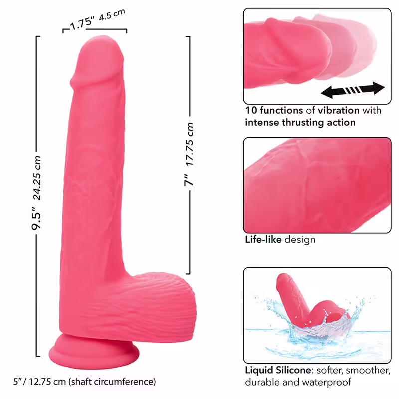 CALEXOTICS - STUDS VIBRADOR REALÍSTICO 10 VIBRACIONES Y ROSA - Imagen 8