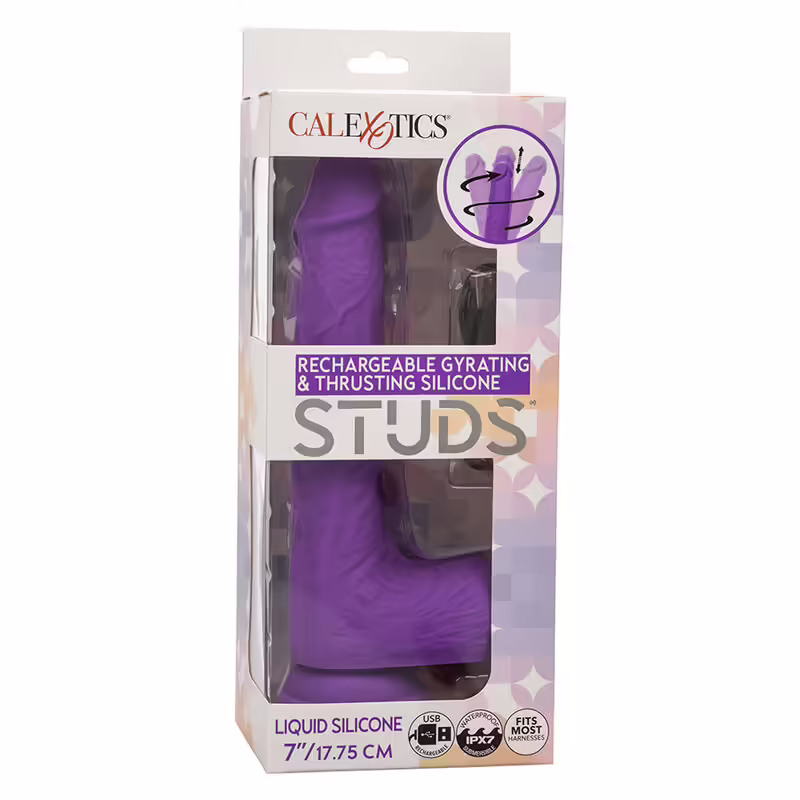 CALEXOTICS - STUDS VIBRADOR RECARGABLE Y GIRATORIO 10 VIBRACIONES VIOLETA - Imagen 10