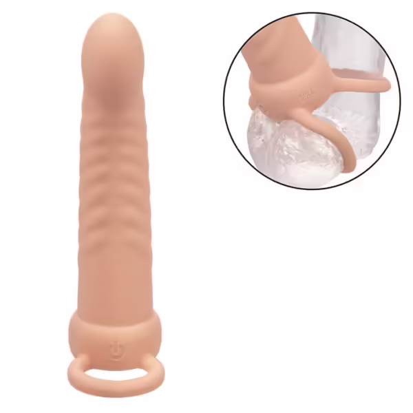 CALEXOTICS - MAXX DOBLE PENETRADOR ACANALADO 10 VIBRACIONES NATURAL - Imagen 6