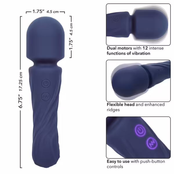 CALEXOTICS - CHARISMA ALLURE MASAJEADOR DOBLE MOTOR 12 FUNCIONES 17,25 CM X 4,5 CM MORADO - Imagen 6