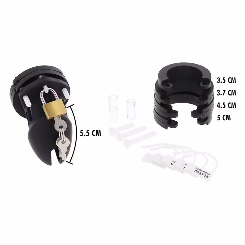 HIDDEN DESIRE - EXTREME JAULA DE CASTIDAD SILICONA TALLA S NEGRO - Imagen 3