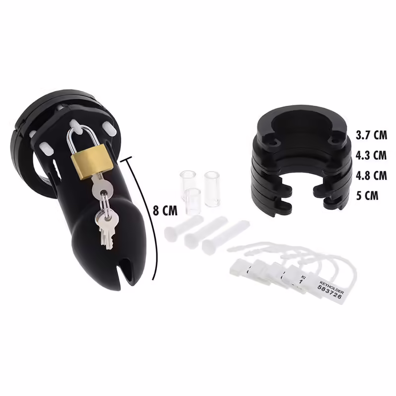 HIDDEN DESIRE - EXTREME JAULA DE CASTIDAD SILICONA TALLA L NEGRO - Imagen 3