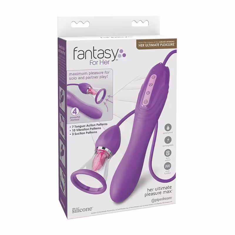 FANTASY FOR HER - ULTIMATE PLEASURE MAX MANGUERA DE SUCCIÓN CON LENGUA ESTIMULADORA MORADO - Imagen 5