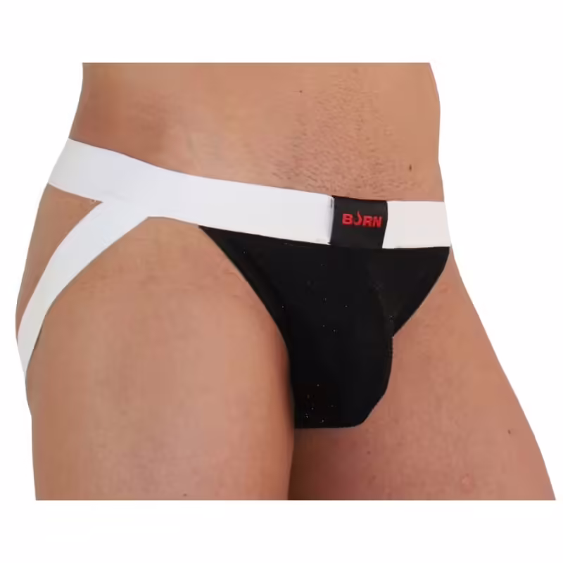 BURN - 004 JOCK BRILLANTE NEGRO / BLANCO L - Imagen 2