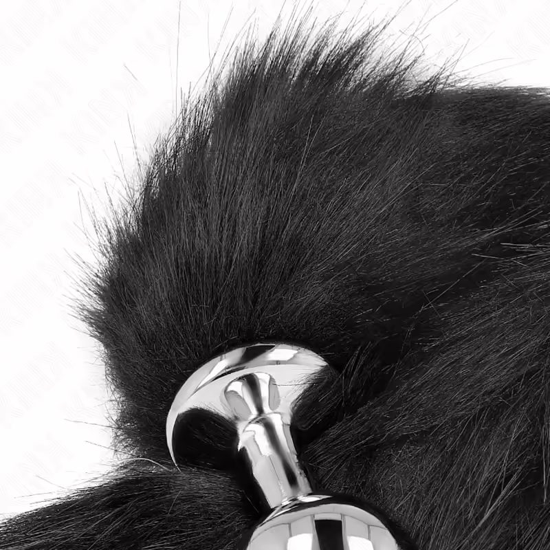 KINK - PLUG ANAL TALLA M 8 X 3.5 CM CON COLA SINTÉTICA 40 CM NEGRO - Imagen 4