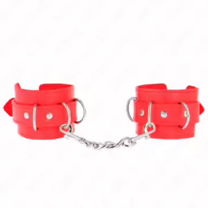 KINK - MUÑEQUERAS CON 3 ANILLAS EN D AJUSTABLE ROJO 17.5-25 CM X 6 CM