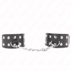 KINK - MUÑEQUERAS CON DOBLE LÍNEA DE TACHUELAS AJUSTABLE NEGRO
