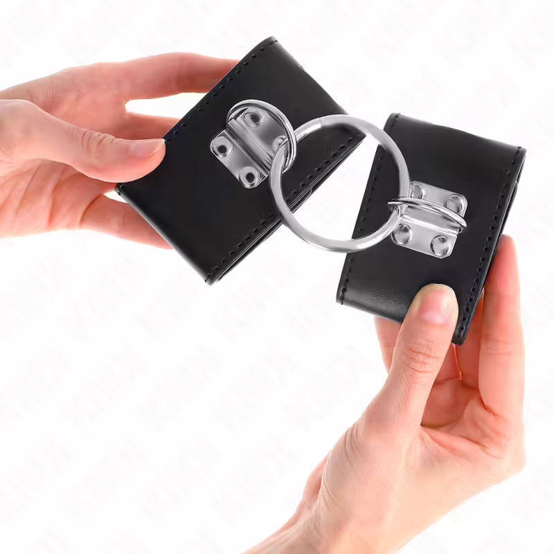 KINK - MUÑEQUERAS FIJAS CON ANILLA Y CIERRE CANDADO NEGRO AJUSTABLE 16-23 CM X 5.5 CM - Imagen 3