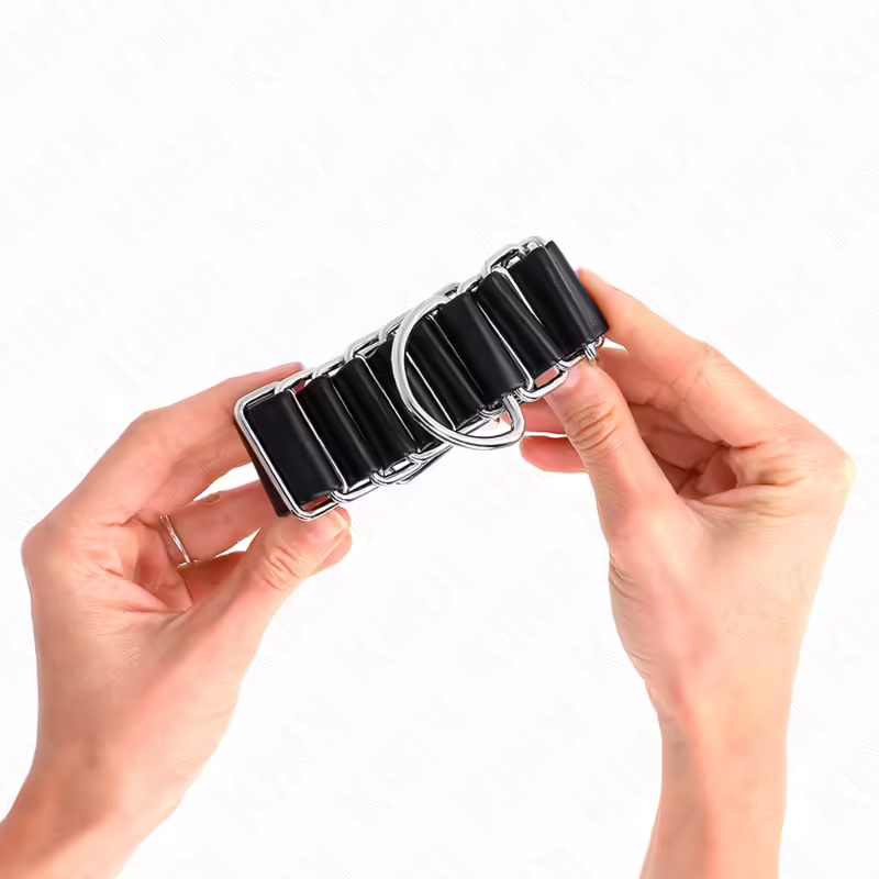 KINK - MUÑEQUERAS FINAS EN FORMA DE BISAGRA NEGRO AJUSTABLE 16-22 CM X 3.5 CM - Imagen 3