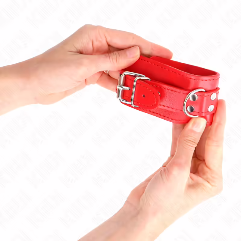 KINK - MUÑEQUERAS SENCILLAS ROJO AJUSTABLE 20-23 CM X 5.5 CM - Imagen 3