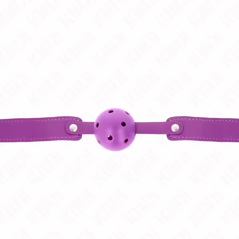 KINK - MORDAZA DE BOLA 4.5 CM TRANSPIRABLE MORADO 65 x 2.5 CM - Imagen 3