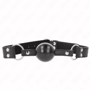 KINK - MORDAZA DE BOLA 4 CM SUAVE Y SÓLIDA CON CORREA DE POLIPIEL 62 x 2.5 CM AJUSTABLE 42-58 CM