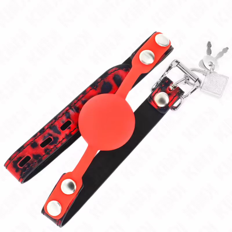 KINK - MORDAZA DE BOLA 4 CM DE SILICONA MODELO 2 CON CANDADO 60 x 2 CM - Imagen 2