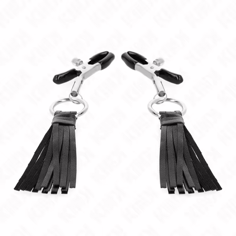 KINK - PINZAS PARA PEZONES CON BORLAS DE POLIPIEL 6 CM