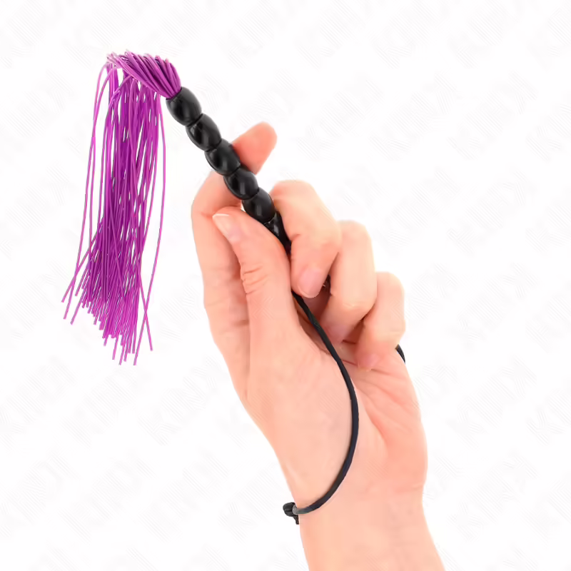 KINK - MINI LÁTIGO DE SILICONA CON AGARRE 6 BOLAS MORADO 26 CM - Imagen 4