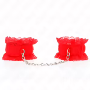 KINK - MUÑEQUERAS ELÁSTICAS DE ENCAJE ROJO