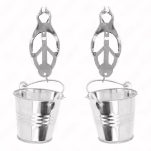 KINK - PINZAS PARA PEZONES ESTILO JAPONÉS CON CUBOS PLATEADO