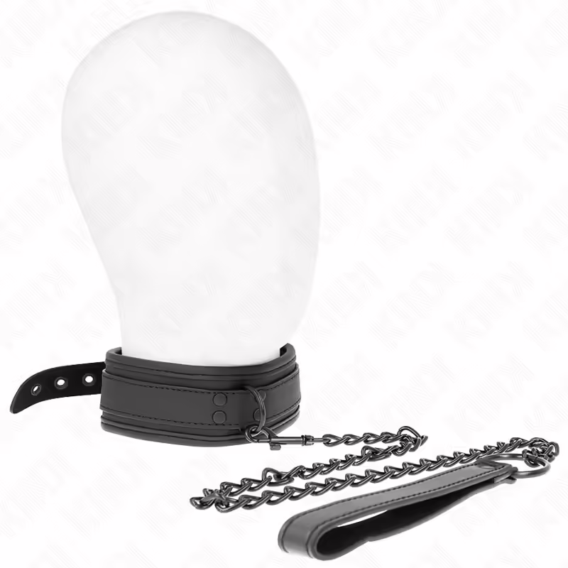 KINK - COLLAR CON CORREA 78 CM BONDAGE DE NEOPRENO MODELO 1 AJUSTABLE 37.5 X 49.5 CM - Imagen 2