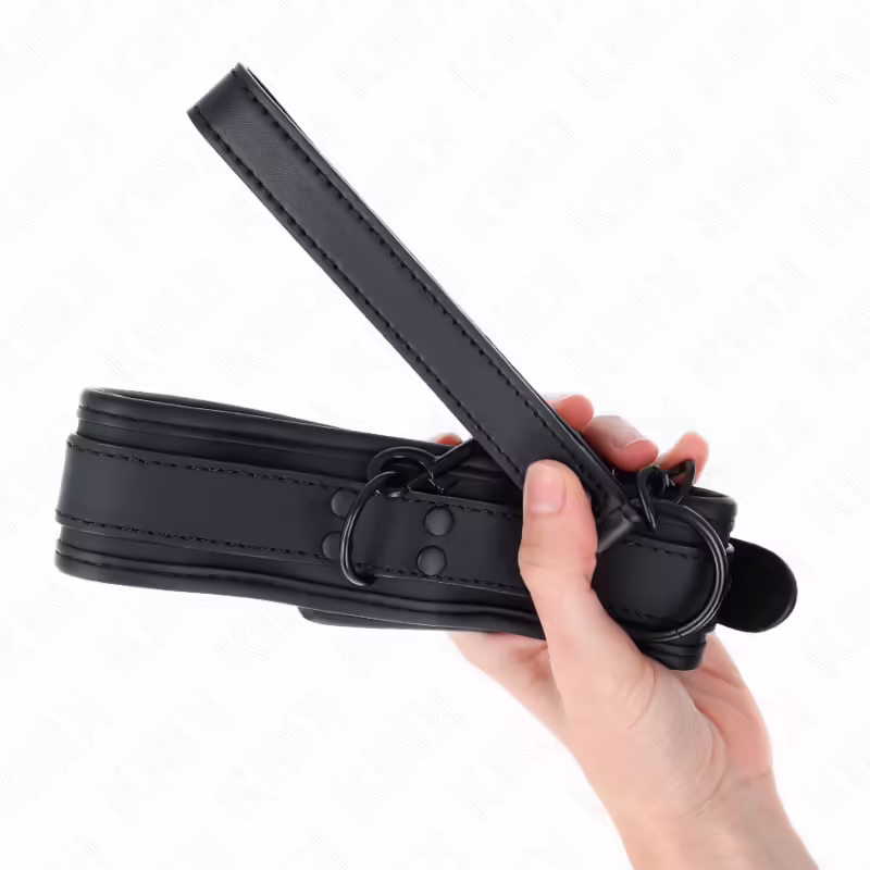 KINK - COLLAR CON CORREA 78 CM BONDAGE DE NEOPRENO MODELO 1 AJUSTABLE 37.5 X 49.5 CM - Imagen 4