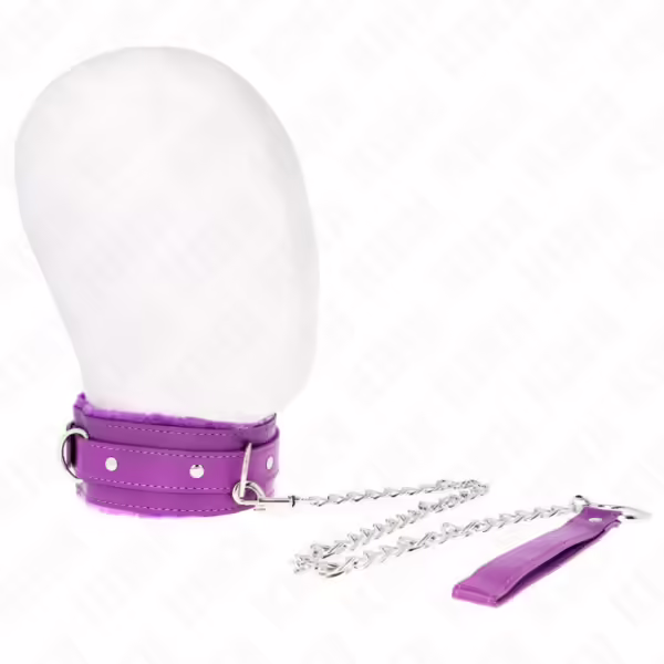 KINK - COLLAR CON CORREA 65 CM CON RESTRICCIONES MORADO AJUSTABLE 36-42 CM X 5.5 CM - Imagen 2